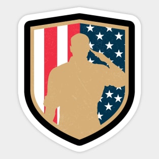 American Flag Soldier T-Shirt Sticker